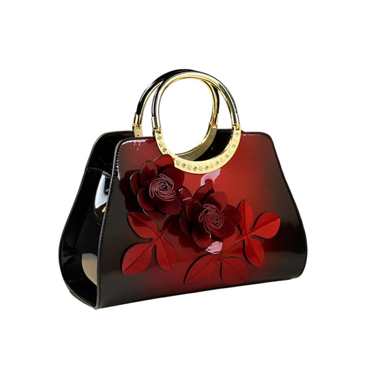 Xshe Women's Dumpling Handbag – Floral Accent Soft Tote with Zipper Closure &  Elegant Daily Shoulder Bag