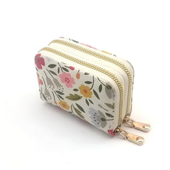 Xshe Women's Zip-Around  Wallet with Flower Pattern, multi-card slots and Coin Holder