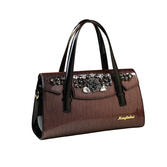 Xshe Women Elegant with Diamond Detail – Pillow-Type Design, Spacious Interior with Zipper Pockets for Daily Use