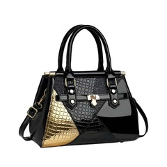 Xshe Women's Designer Handbag Stylish Shoulder Bag with Contrast Patchwork Design