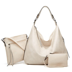 PACK OF 3 Women's Bags Large-Capacity Soft Leather Hobo Bag,Sling Bag With Clutch