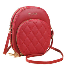 Phone Bag For Women Fashionable Multifunctional Crossbody Shoulder Bag Zipper Solid Green Color Simple Large Capacity Mini