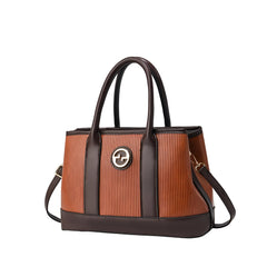 Xshe Women's Handbag | Tote Bag with Dual Tone Ribbed Texture | Elegant Shoulder Bag for Office & Casual Use