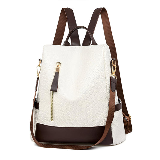 Xshe Women Embossed Backpack – Lightweight, Burden-Reducing Design with Digging Outer Pockets for Daily Use