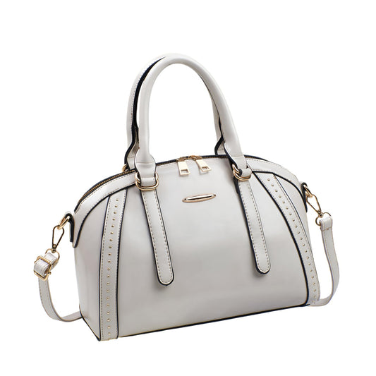 Xshe Women’s Tote Bag | Stylish Horizontal Handbag with Zipper Closure & Rivet Design | Daily Use Shoulder Bag