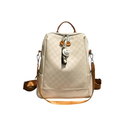 Xshe Women's Backpack – Textured Splicing Portable Shoulder Bag