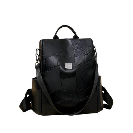 Xshe Women's Patchwork Anti-Theft Backpack | Large-Capacity Soft Surface Travel Backpack