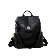 Xshe Women's Patchwork Anti-Theft Backpack | Large-Capacity Soft Surface Travel Backpack