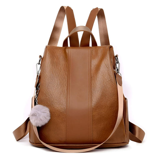 Xshe Women Stylish Travel Backpack – Waterproof, Solid Color Design with Soft Handle