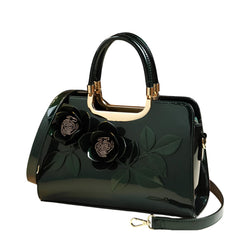 Xshe Women Elegant Floral Embossed Tote Bag – Horizontal Square Design with Zipper Closure – For Daily Use