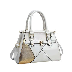 Xshe Women's Designer Handbag Stylish Shoulder Bag with Contrast Patchwork Design