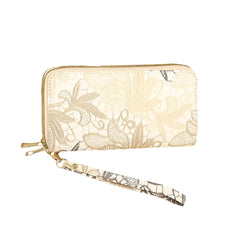 Xshe Women's  Zip-Around  Wallet with Flower Pattern, Card and Coin Holder