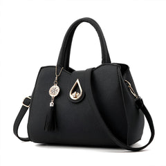 Xshe Women's Elegant Handbag Stylish Crossbody Shoulder Bag with Tassel Charm