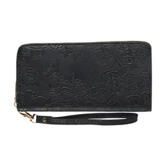 Xshe Women's PVC Material , Zip-Around  Wallet with Flower Pattern, Card and Coin Holder