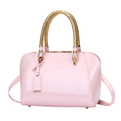 Xshe Women's Shell Handbag One-Shoulder Crossbody Bag with Golden Handle