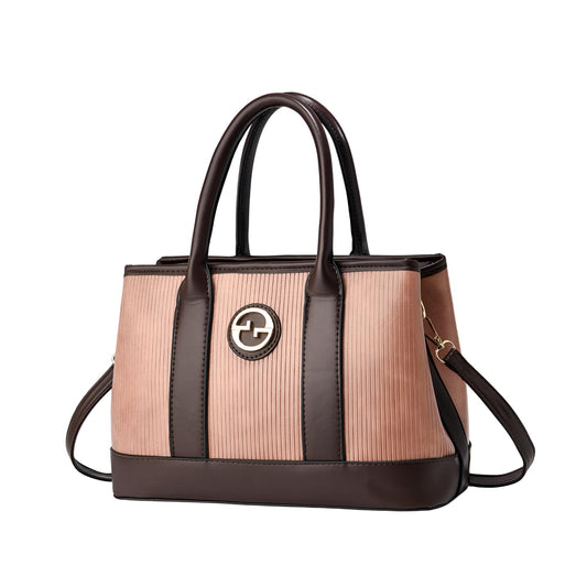 Xshe Women's Handbag | Tote Bag with Dual Tone Ribbed Texture | Elegant Shoulder Bag for Office & Casual Use