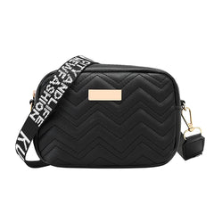 Women's Printed White Shoulder Strap Crossbody Small Square Bag Avy Pattern Embroidered