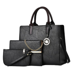 Xshe 3-Piece Women's Handbag, Sling Bag & Wallet Set | Large Capacity Handbag Set | Stylish Shoulder Tote for Daily & Party Use