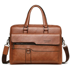 Men's Leather Briefcase Laptop Handbag Shoulder Messenger Bag Genuine Leather Retro Crossbody Personality Business Office College Travel Weekend