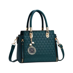 Xshe Women's Large Capacity Handbag Fashionable One-Shoulder & Crossbody Bag with Elegant Charm Pendant