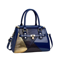 Xshe Women's Designer Handbag Stylish Shoulder Bag with Contrast Patchwork Design