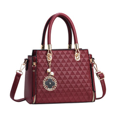 Xshe Women's Large Capacity Handbag Fashionable One-Shoulder & Crossbody Bag with Elegant Charm Pendant