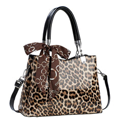 Xshe Women's Leopard Print Large Capacity Handbag | Shoulder Bag with Zipper Closure