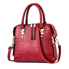 Xshe Women Elegant Crocodile Pattern Shell Handbag –Tote with Adjustable Strap