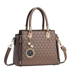 Xshe Women's Large Capacity Handbag Fashionable One-Shoulder & Crossbody Bag with Elegant Charm Pendant