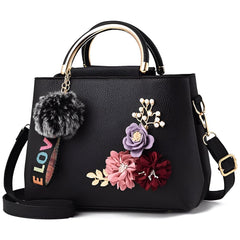 Xshe Women's Fashion Handbag 3D Flower Design One-Shoulder & Crossbody Bag Elegant & Versatile Purse for Daily Use