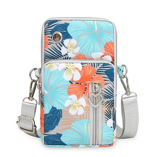 WOMEN'S SHOULDER CROSS BODY PURCE OXFORD CLOTH Multi Tropical style MULTI PURPOSE BAG