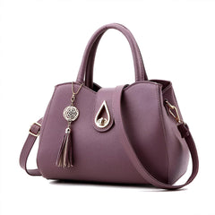 Xshe Women's Elegant Handbag Stylish Crossbody Shoulder Bag with Tassel Charm