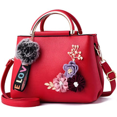Xshe Women's Fashion Handbag 3D Flower Design One-Shoulder & Crossbody Bag Elegant & Versatile Purse for Daily Use