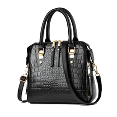 Xshe Women Elegant Crocodile Pattern Shell Handbag –Tote with Adjustable Strap