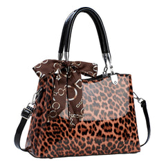 Xshe Women's Leopard Print Large Capacity Handbag | Shoulder Bag with Zipper Closure