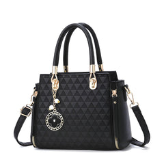 Xshe Women's Large Capacity Handbag Fashionable One-Shoulder & Crossbody Bag with Elegant Charm Pendant