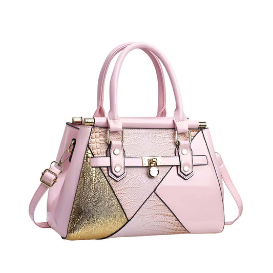 Xshe Women's Designer Handbag Stylish Shoulder Bag with Contrast Patchwork Design