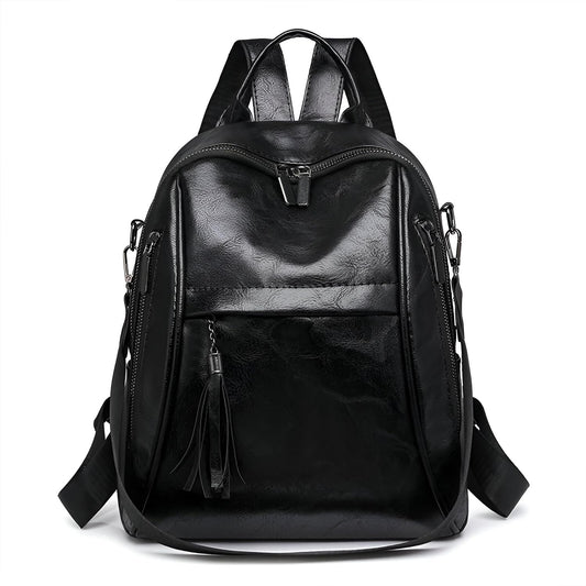 Xshe Multi-Pocket Women's Backpack | Travel & Casual Backpack with Tassel Charm