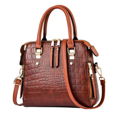 Xshe Women Elegant Crocodile Pattern Shell Handbag –Tote with Adjustable Strap