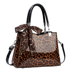 Xshe Women's Leopard Print Large Capacity Handbag | Shoulder Bag with Zipper Closure