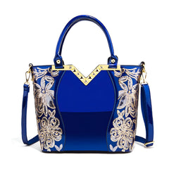 Xshe Women Chic Armpit Bag – Vertical Square Street Fashion Handbag with Embossed Floral Design & Pearl Accent