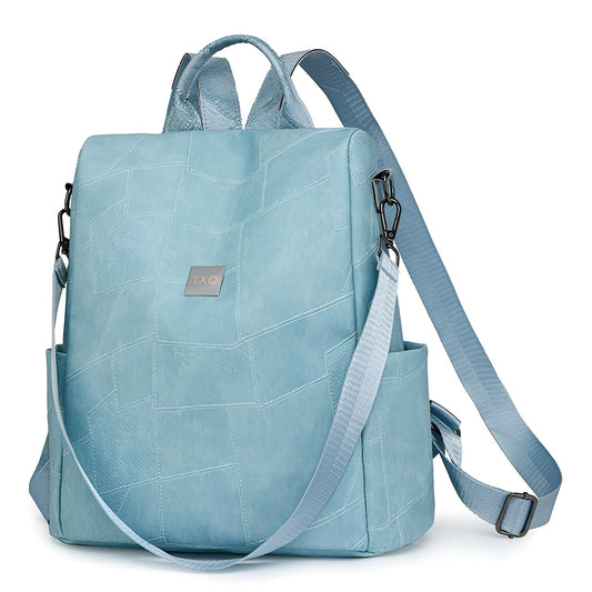 Xshe Women's Patchwork Anti-Theft Backpack | Large-Capacity Soft Surface Travel Backpack