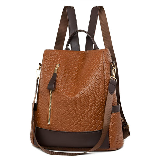 Xshe Women Embossed Backpack – Lightweight, Burden-Reducing Design with Digging Outer Pockets for Daily Use