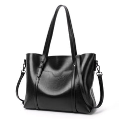 Women's Shoulder Leather Crossbody Tote Bag with Multiple Internal Pockets in Pretty Color