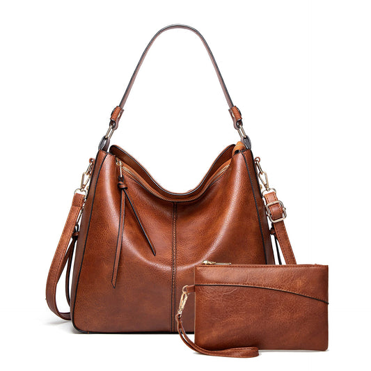 2 Piece Women's Bag,Clutch Bag,Cross-Border Portable PU Shoulder Casual Bag